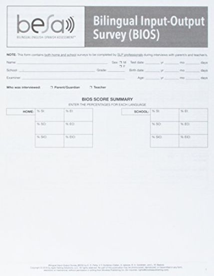 Bilingual English-Spanish Assessment™ (BESA™): Bilingual Input-Output Surveys (BIOS)