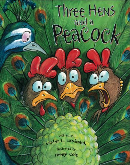 Three Hens, a Peacock, and the Enormous Egg