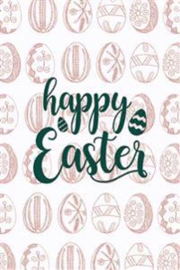 Happy Easter Notebook, Blank Write-in Journal, Dotted Lines, Wide Ruled, Medium (A5) 6 x 9 In (White)