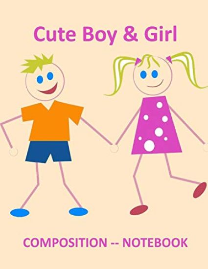 Cute Boy and Girl: Composition Notebook
