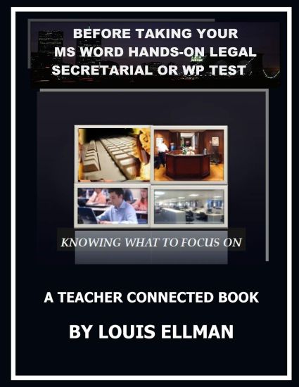 Before Taking Your Ms Word Hands On Legal Secretarial Or WP Test