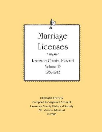 Lawrence County Missouri Marriages 1936-1943
