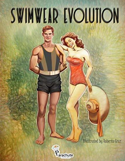 Swimwear Evolution: Beautiful stress-relief illustrations of summer, beach, vintage, '60s, 70s', 80s', 90s' fashion. Adult Coloring Book.