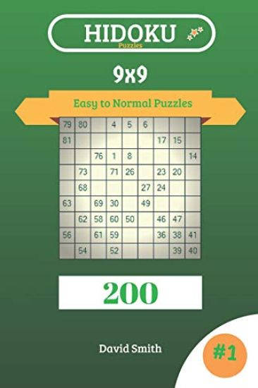 Hidoku Puzzles - 200 Easy to Normal Puzzles 9x9 Vol.1
