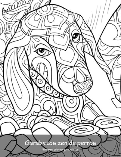 Garabatos zen de perros libro para colorear para adultos 1