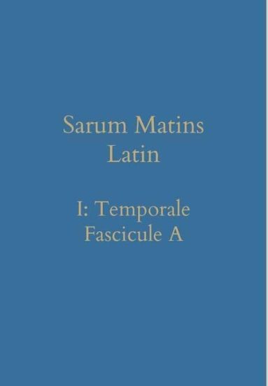 Sarum Matins Latin I