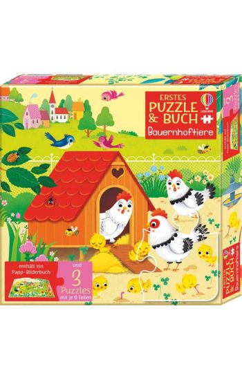 Erstes Puzzle & Buch: Bauernhoftiere