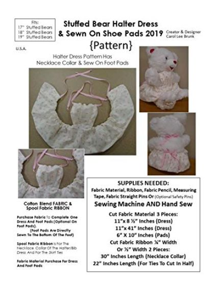 Stuffed Bear Halter Dress and Sewn on Foot Pads Pattern 2019: Pattern
