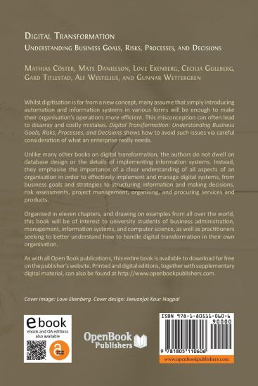 Digital Transformation: Understanding Business Goals, Risks, Processes, and Decisions