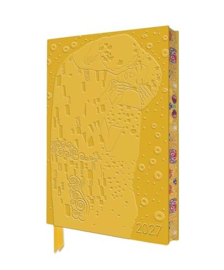 Gustav Klimt: The Kiss 2027 Artisan Art Vegan Leather Diary Planner - Page to View with Notes