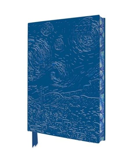 Vincent van Gogh: The Starry Night 2027 Artisan Art Vegan Leather Diary Planner - Page to View with Notes