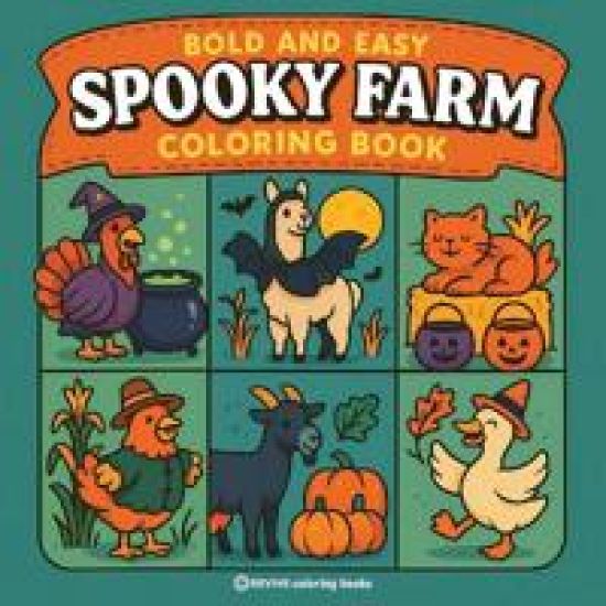Kansikuva: Bold & Easy Spooky Farm Coloring Book