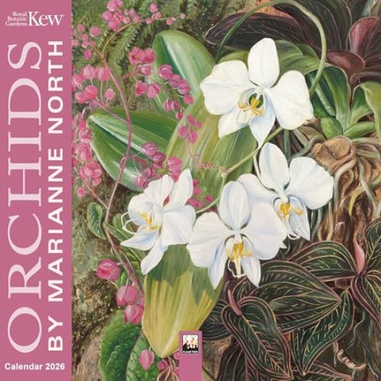 Kew Gardens: Orchids by Marianne North Mini Wall Calendar 2026 (Art Calendar)
