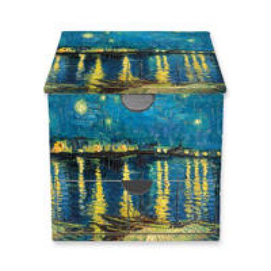 Vincent van Gogh: Starry Night over the Rhône Flame Tree Memo Box with Drawer