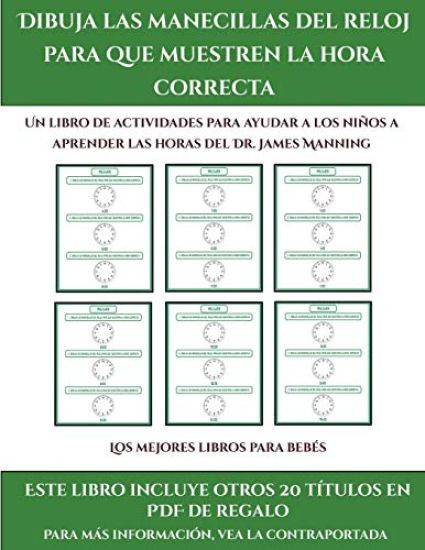 Los mejores libros para bebés (Dibuja las manecillas del reloj para que muestren la hora correcta)