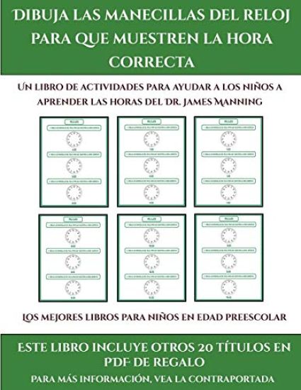Los mejores libros para niños en edad preescolar (Dibuja las manecillas del reloj para que muestren la hora correcta)