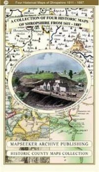 Shropshire 1611 - 1836 - Fold Up Map that features a collection of Four Historic Maps, John Speed's County Map 1611, Johan Blaeu's County Map of 1648, Thomas Moules County Map of 1836 and a Map of the Severn Valley Railway in 1887.The maps also feature a number of early views across Shropshire including the famous Ironbridge over the Severn and the Severn at Bridgnorth.