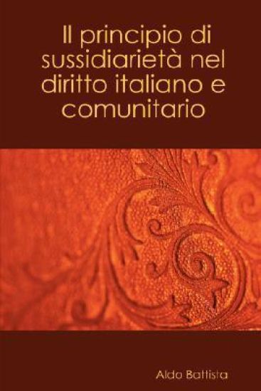 Il Principio DI Sussidiarieta Nel Diritto Italiano E Comunitario