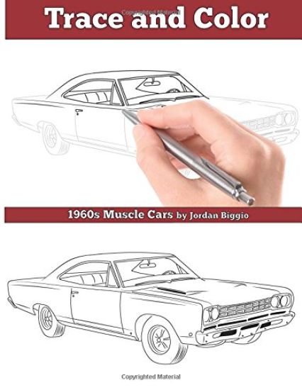 Trace and Color: 1960s Muscle Cars: Adult Activity Book