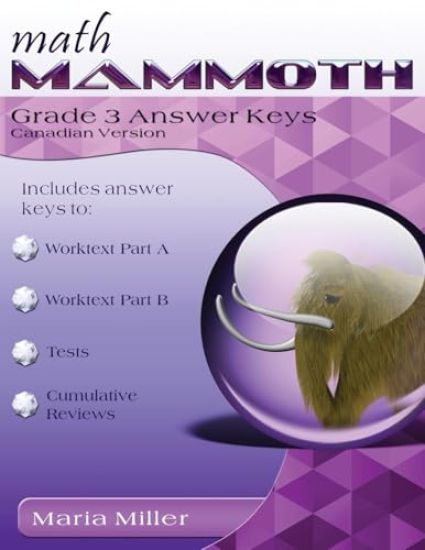 Math Mammoth Grade 3 Answer Keys, Canadian Version