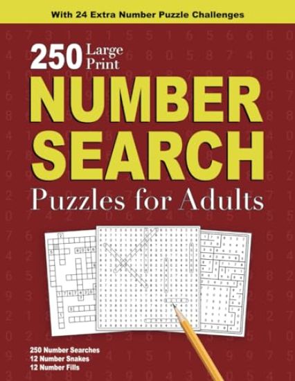 250 Number Search Puzzles for Adults
