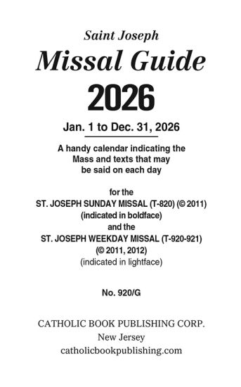 St. Joseph Annual Missal Guide for 2026