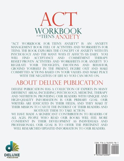 ACT Workbook for Teen's Anxiety