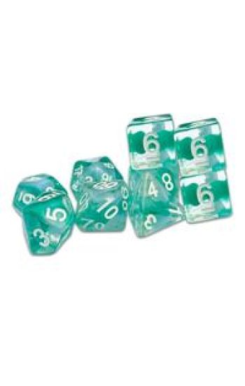 Thracian Azure Swirl Dice - Traditional 9-set