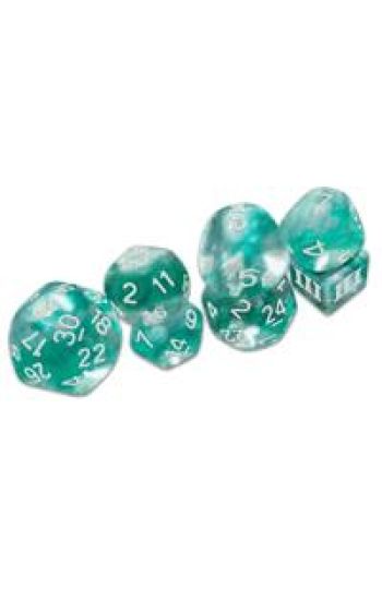 Thracian Azure Swirl Dice - DCC Funky 7-set
