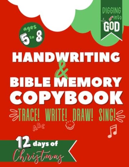 Christmas Handwriting & Bible Memory Copybook For Kids Ages 5-8