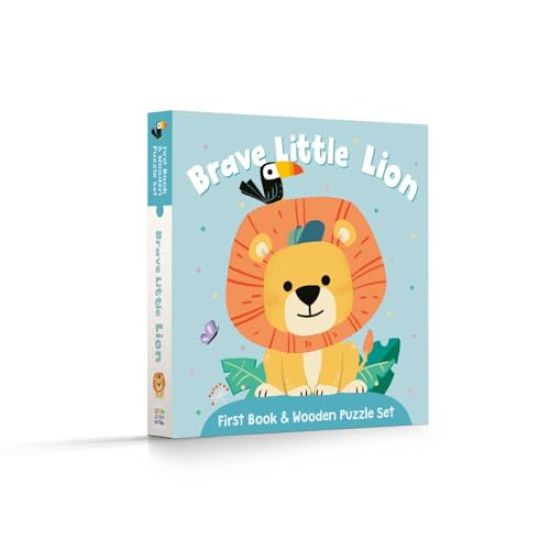 First Book & Wooden Puzzle Set - Brave Little Lion