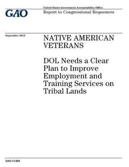 Native American veterans: DOL needs a clear plan to improve employment and training services on tribal lands: report to congressional requesters