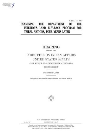 Examining the Department of the Interior's Land Buy-Back Program for Tribal Nations
