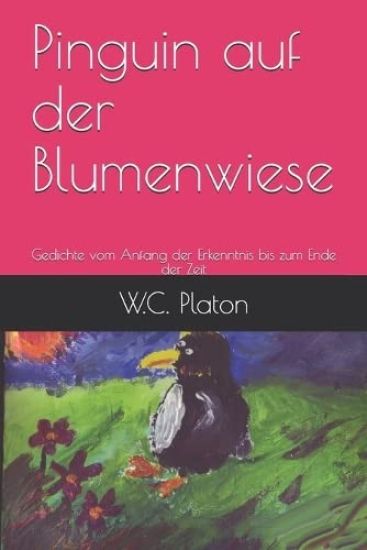 Pinguin auf der Blumenwiese