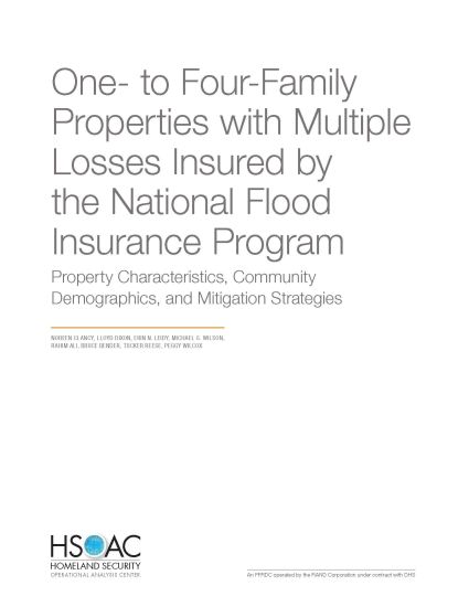 One- To Four-Family Properties with Multiple Losses Insured by the National Flood Insurance Program