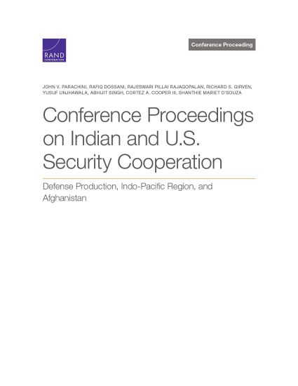 Conference Proceedings on Indian and U.S. Security Cooperation