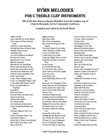Hymn Melodies for C Treble Clef Instruments