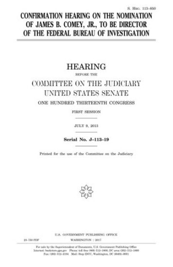 Confirmation hearing on the nomination of James B. Comey, Jr., to be Director of the Federal Bureau of Investigation