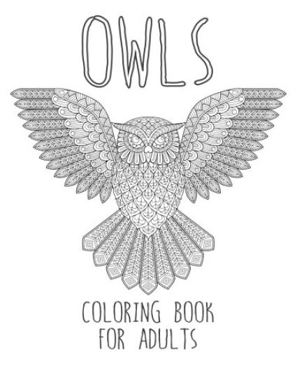 Owls Coloring Book: Large, Stress Relieving, Relaxing Owl Coloring Book for Adults, Grown Ups, Men & Women. 45 One Sided Owl Designs & Pat