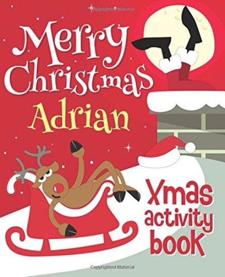 Merry Christmas Adrian - Xmas Activity Book: (Personalized Children's Activity Book)
