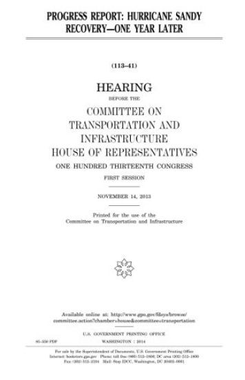 Progress report: Hurricane Sandy recovery -- one year later