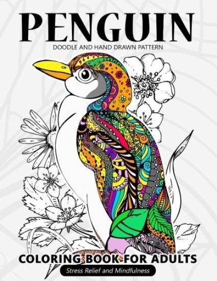 Penguin Coloring Book for Adults: Stress-relief Coloring Book For Grown-ups