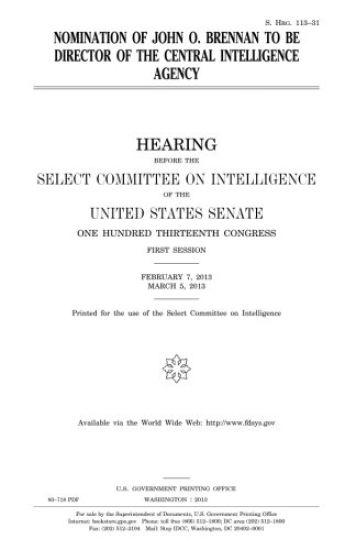 Nomination of John O. Brennan to be director of the Central Intelligence Agency