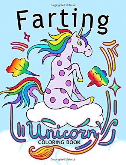 Farting Unicorn Coloring books: Stress-relief Coloring Book For Grown-ups, Men, Women