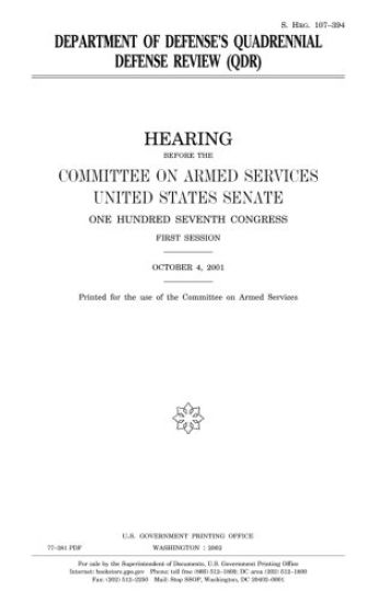 Department of Defense's quadrennial defense review (QDR)