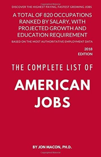The Complete List of American Jobs: A Total of 820 Occupations Ranked by Salary, With Projected Growth Till 2026 and Education Requirement for Entry L