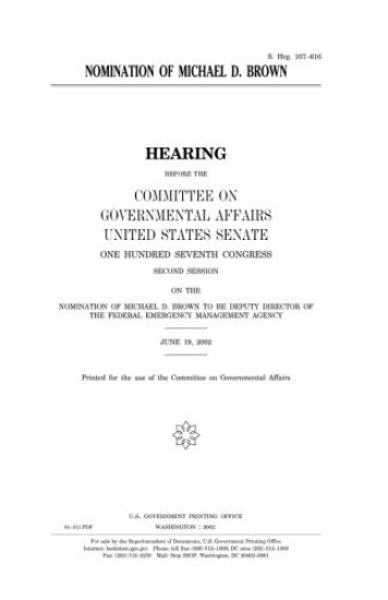 Nomination of Michael D. Brown