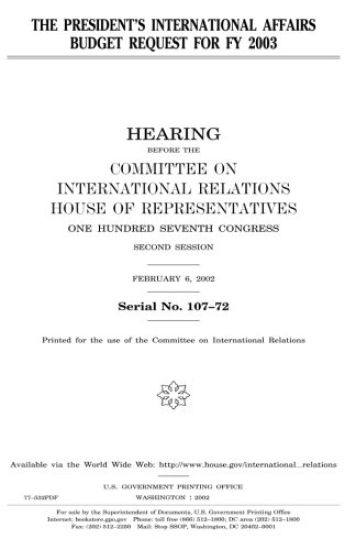 The president's international affairs budget request for FY 2003