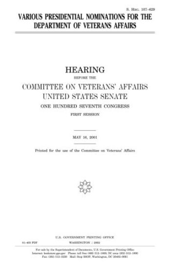 Various Presidential Nominations for the Department of Veterans Affairs