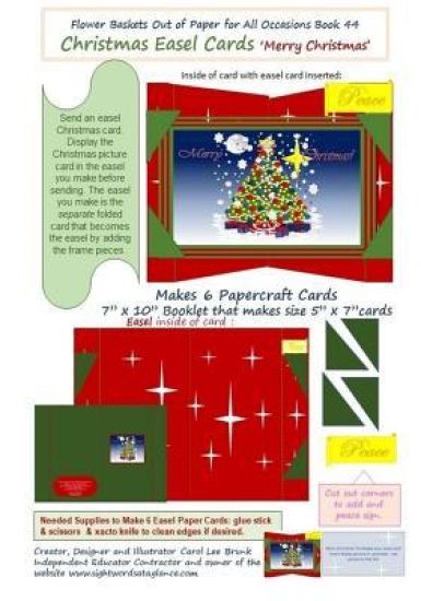 Flower Baskets Out of Paper for All Occasions Book 44: Christmas Easel Cards Merry Christmas